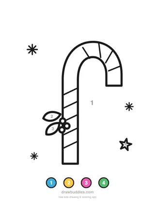 Candy Cane — Color by number