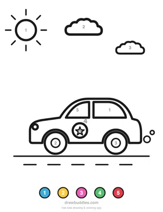 Race Car — Color by number