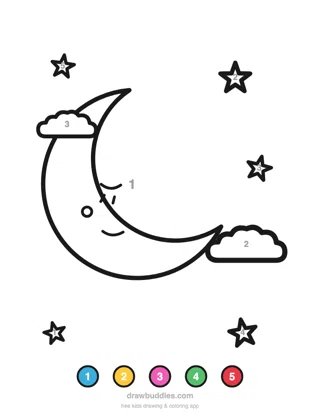 Crescent Moon — Color by number