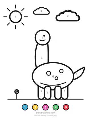 Dinosaur — Color by number