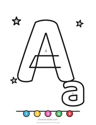 Letter A — Color by number