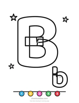 Letter B — Color by number