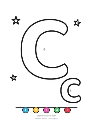 Letter C — Color by number