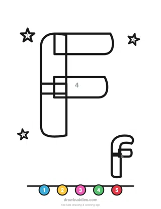 Letter F — Color by number