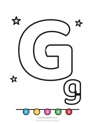 Letter G — Color by number