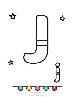 Letter J — Color by number
