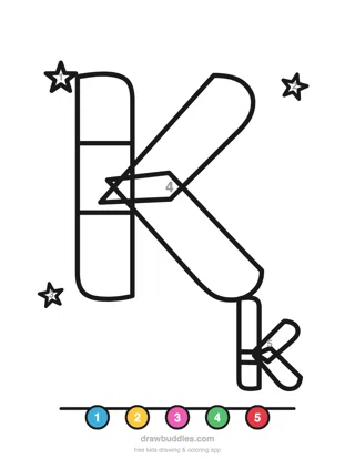 Letter K — Color by number