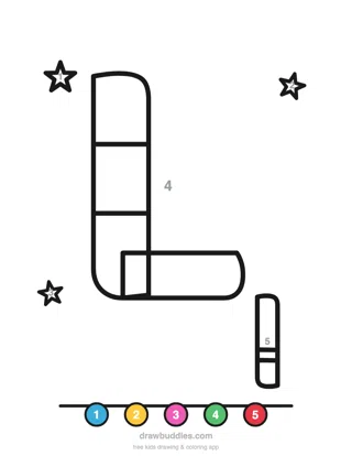 Letter L — Color by number