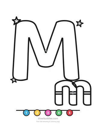Letter M — Color by number