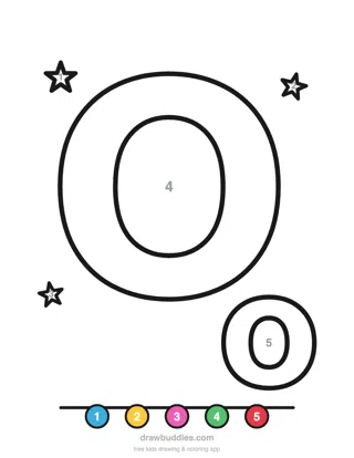 Letter O — Color by number