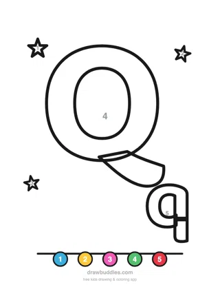Letter Q — Color by number