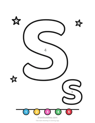 Letter S — Color by number