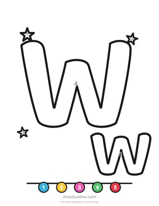 Letter W — Color by number