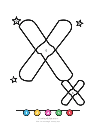 Letter X — Color by number