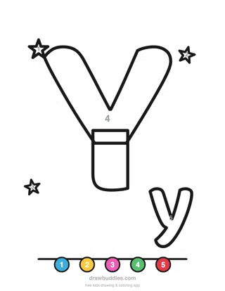 Letter Y — Color by number