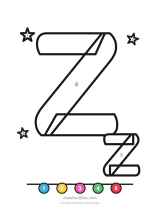 Letter Z — Color by number