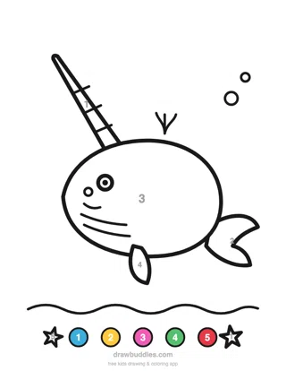 Narwhal — Color by number