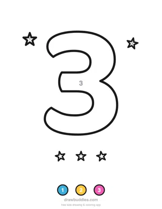 Number 3 — Color by number