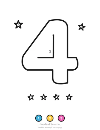 Number 4 — Color by number
