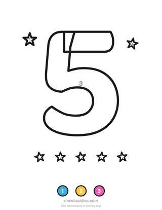 Number 5 — Color by number
