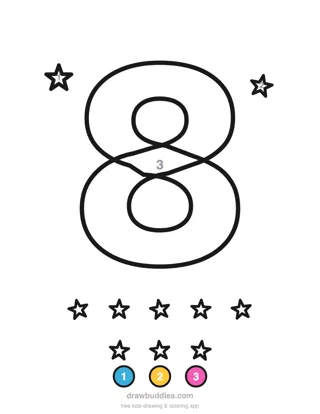 Number 8 — Color by number