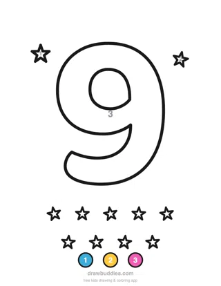Number 9 — Color by number